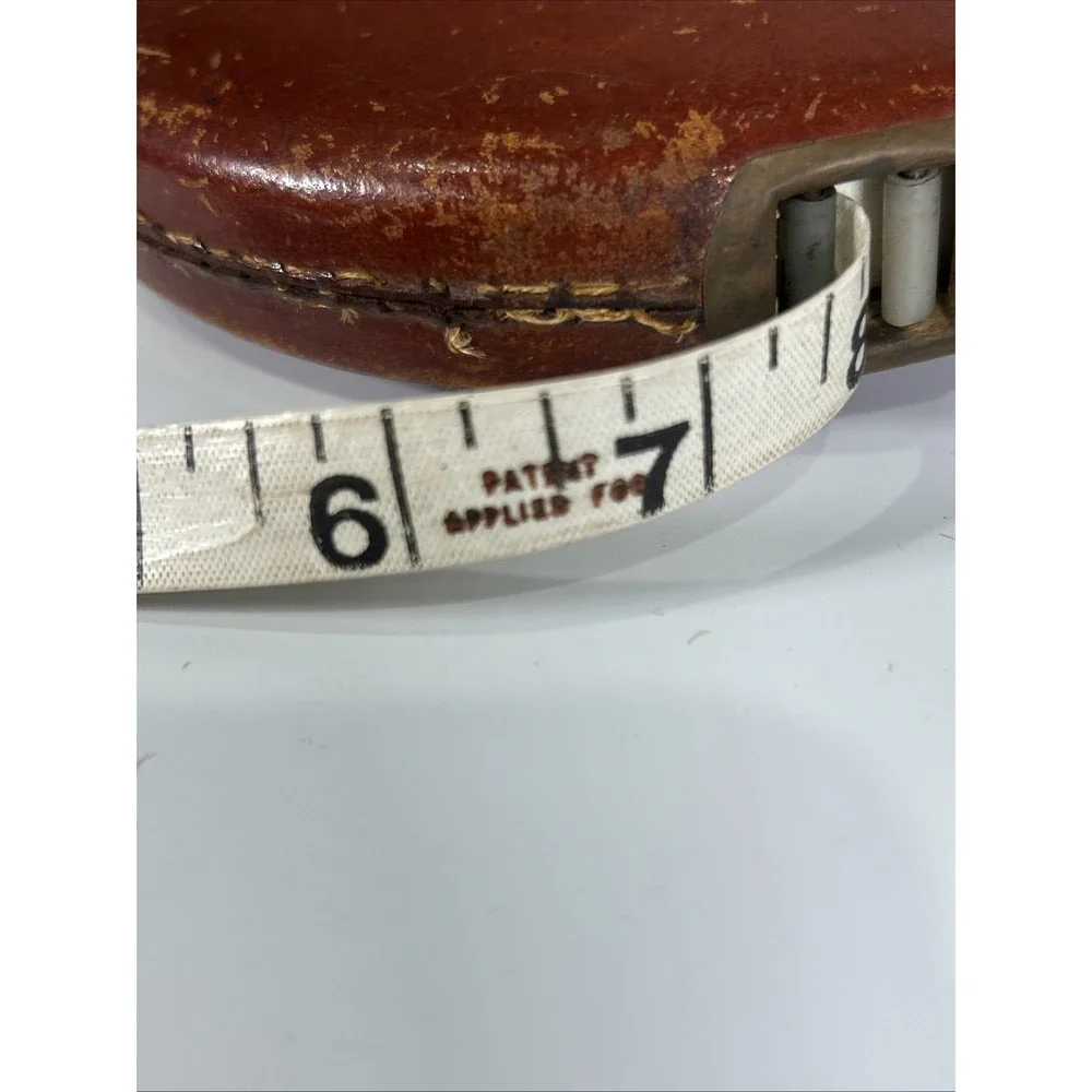 Vintage Rabone Chesterman Measuring Tape 100' England Leather Brass